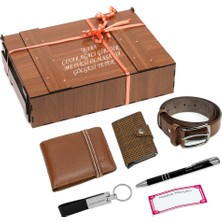 HKY Erkek Deri Cüzdan & Mekanizmalı Kartlık ve Kemer Seti