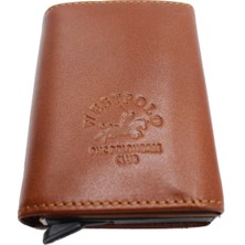 West Polo 5540  Deri Mekanizmalı Erkek Kartlık Cüzdan Taba