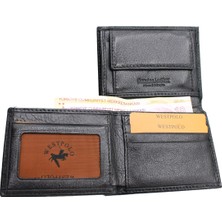 West Polo 1143  Deri Erkek Cüzdan Siyah
