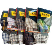 Option Erkek (M) 10'lu Paket Poplin (Pamuk) Boxer Şort