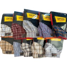 Option Erkek (L) 10'lu Paket Poplin (Pamuk) Boxer Şort