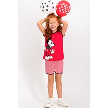 Minnie Mouse Lisanslı Kırmızı Kız Çocuk Şort Takım