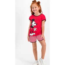 Minnie Mouse Lisanslı Kırmızı Kız Çocuk Şort Takım