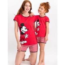 Minnie Mouse Lisanslı Kırmızı Kız Çocuk Şort Takım