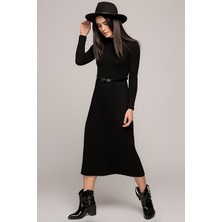 Miss Lusi 7012011 Yarım Balıkçı Eteği Pliseli Uzun Elbise