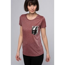 Miss Lusi 8060768 Simli Cebi Yıldız Pullu Kısa Kol T.Shirt