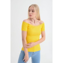 Miss Lusi 9151535 Kaşkorse Kayık Yaka Dantelli Bluz