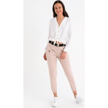 Miss Lusi 9152981 Tokalı Paça Lastik Önden Cepli Pantolon