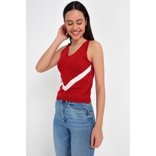 Miss Lusi 9206172 Triko V Çigili Askılı Kazak