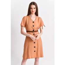 Miss Lusi 92810156 Bodrum 8 Düğmeli Kısa Kol Elbise