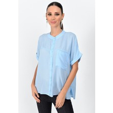 Miss Lusi 9363033 Vual Tek Cepli Hakim Yaka Yarasa Kol Gömlek