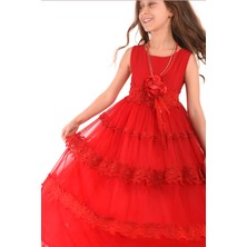 Mialora Couture Kız Çocuk Abiye Elbise Kırmızı