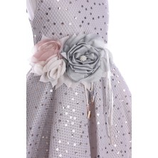 Mialora Couture Kız Çocuk Abiye Elbise Gri