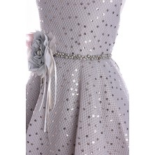 Mialora Couture Kız Çocuk Abiye Elbise Gri