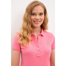 U.S. Polo Assn. Kadın Pembe Basic T-Shirt 50222743-VR041