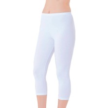 İlke Büyük Beden Kapri Tayt 2258 | Beyaz