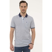 Pierre Cardin Erkek Beyaz Regular Fit Baskılı Polo Yaka Tişört 50221422-VR013
