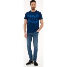 Pierre Cardin Erkek Lacivert Slim Fit Bisiklet Yaka T-Shirt 50226354-VR033