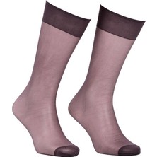 Italiana Düz Ince Dizaltı Çorap 9223 | Füme