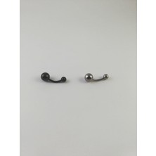 Takıparkxs G23 Titanyum Iki Adetlik Gümüş Gri ve Siyah Göbek Piercing Set