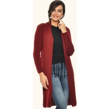 Wathka Kadın Kırçıllı Basic Triko Hırka - Bordo