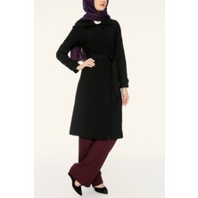 Wathka Kadın Sim-Taş Detaylı Astarlı Kap - Siyah - Rous