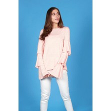Wathka Kadın Turuncu - Volanlı Kol T-Shirt