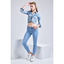 Wathka Kadın Wendy Skinny Ultra Likra Jean Pantolon Wth Gold - Açık Mavi