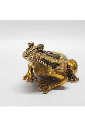 Mrc Swaroski Taşlı Büyük Kurbağa Biblo Mücevher Kutu+Süpriz Hediye