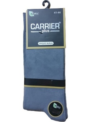 Carrier Plus 12 Çift Bambu Dikişsiz Burun Erkek  Çorap -Yazlık - Gri