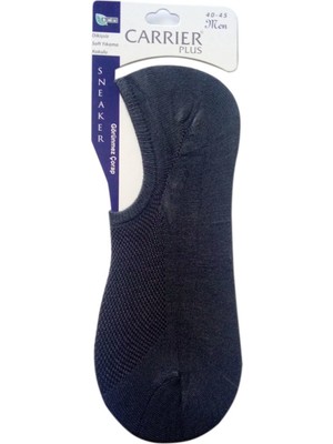 Carrier Plus Görünmez Sneakers Bambu Dikişsiz Erkek Patik Çorap - Füme 12 Çift