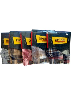 Option Erkek (S) 5'li Paket Poplin (Pamuk) Boxer Şort