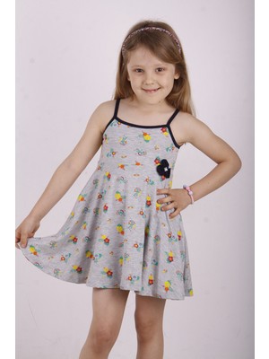 Toontoy Kız Çocuk Çiçek Baskılı Elbise