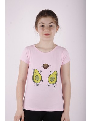 Toontoy Kız Çocuk Avakado Baskılı T-Shirt