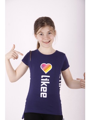 Toontoy Kız Çocuk Likee Baskılı T-Shirt