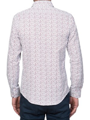 White Stone Pamuklu Slim Fit Uzun Kollu Gömlek