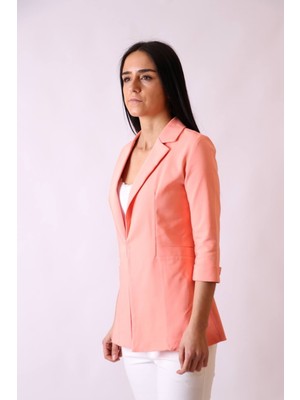 Aclassics Yakalı Kapri Kol Süs Cepli Kopçalı Oranj Slim Ceket