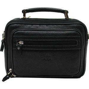 Aka Deri 318  Deri Erkek El Çantası Çapraz Çanta Siyah