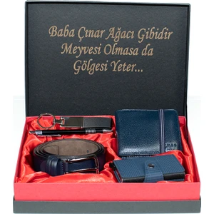 Erkek Deri Cüzdan & Mekanizmalı Kartlık ve Kemer Seti