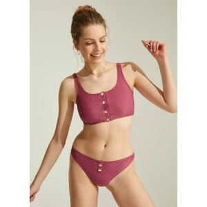 Çıtçıtlı Bikini Alt - Gül Rengi