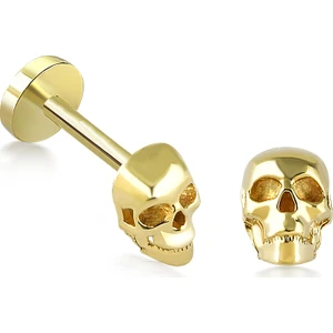 14 Ayar Altın Kuru Kafa  Tragus Piercing