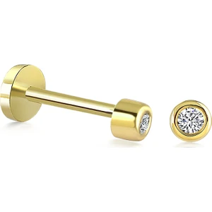 14 Ayar Altın Tek Taş Tragus Piercing