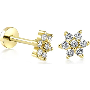 14 Ayar Altın Kar Tanesi Tragus Piercing