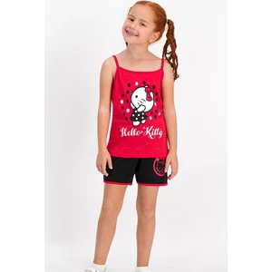 Hello Kitty Lisanslı Kırmızı Kız Çocuk Şort Takım