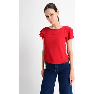 Miss Lusi 8052201 Kobe Fırfırlı Kısa Kol Bluz