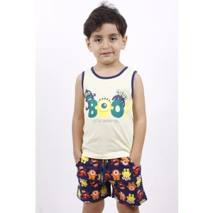 Erkek Çocuk Boo! Baskılı Şortlu Takım