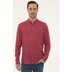 Pierre Cardin Erkek Bordo Regular Fit Uzun Kollu Gömlek 50200507-VR014
