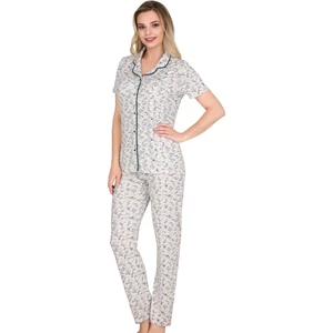 Kadın Pijama Takımı Kısa Kollu Düğmeli - PJ3005