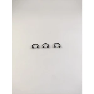 316L Cerrahi Çelik Üçlü Set  8 mm Top Uçlu Siyah Septum Piercing