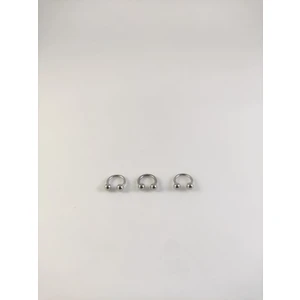 316L Cerrahi Çelik Üçlü Set  6 mm Top Uçlu Gümüş Gri Septum Piercing